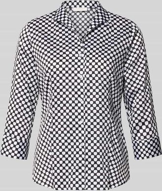 Eterna Bluse mit Hemdblusenkragen und Knopfleiste in Black, Gr&ouml;&szlig;e 34