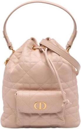 Dior Pre-owned Caro Bucket Bag - Dames - Vintage Tas - Beige - ONE Size - Leer - Vintage