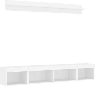 vidaXL Vidaxl - 5 Piece tv Wall Units with led White Engineered Wood
