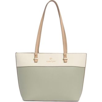Nanette Lepore Sabine Colorblock Tote Bag & Pouch in Clary Sage - Rice - Warm Taupe at Nordstrom Rack