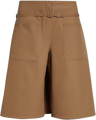 Courr&egrave;ges Cotton Canvas Back Panel Bermuda Shorts in Dark Sand at Nordstrom, Size 8 Us