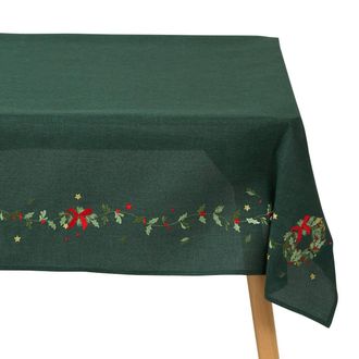 F&eacute;&eacute;ric Lights & Christmas Mantel Bordado Elma Verde, 140 X 240 Cm - Feeric Lights & Christmas