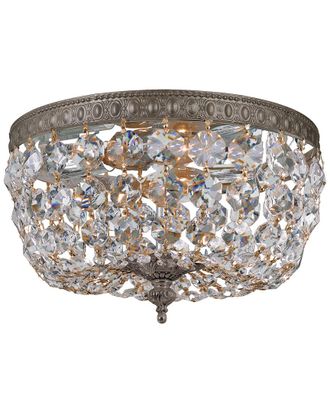 Crystorama 2-Light Flush Mount Hand Cut Crystal