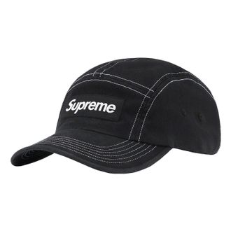 SUPREME 2-Tone Twill Camp Cap Black White SUP-SS22-887