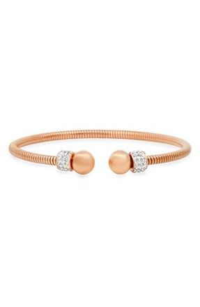 Steeltime HMY JEWELRY Crystal Cuff Bracelet in Rose at Nordstrom Rack