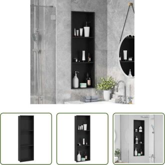 vidaXL Mensola per doccia - Nicchia per doccia Nero 92 x 32 x 10 cm Acciaio inossidabile