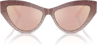 Jimmy Choo London Pink Mirror Rose Gold Cat Eye Ladies Sunglasses JC5004 5047/Z 55