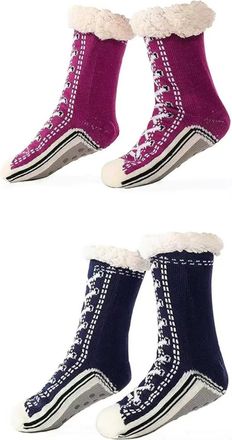 Generic Unisex Thick Cashmere Slipper Home Socks Fluffy Plush Comfy Sleeping Footwear Non-slip Grippy Boots Thermal Plush Booties (2pcs-j,One Size)