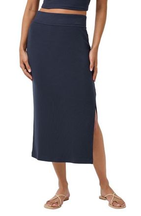 Travis Mathew Cloud Rib Midi Skirt in Navy Blazer at Nordstrom, Size X-Large