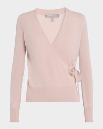 Neiman Marcus Cashmere Wrap-Tie Sweater