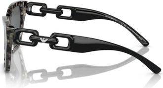 Emporio Armani 4203u Sole Cat-Eye Acetate Sunglasses with Linked Chain Temples
