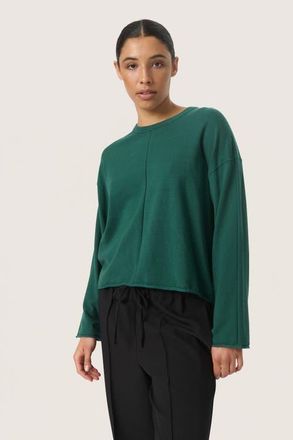 Soaked In Luxury Slspina Boxy Fit Tight Knit Pullover in Rain Forest at Nordstrom, Size Xx-Large