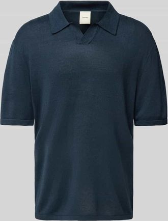 Calvin Klein Poloshirt aus Leinen-Seide-Mix in Black, Größe S
