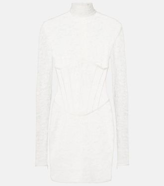 New Arrivals Isadora mockneck lace minidress