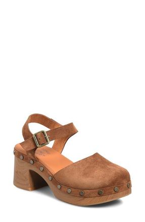 Kork-ease Tribecca Ankle Strap Platform Clog in Tan Suede at Nordstrom, Size 11