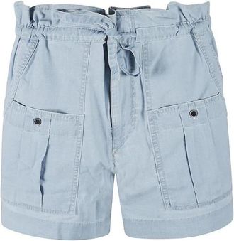 Isabel Marant High-Waisted Cargo Shorts - Dames - Denim shorts - Blauw - S - Katoen - Korte Broeken