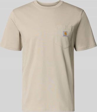 Carhartt Work in Progress T-Shirt mit Label-Detail in Beige, Gr&ouml;&szlig;e XXL