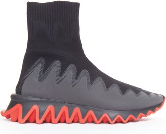 Christian Louboutin black knit rubber sneakers
