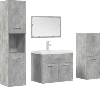 vidaXL Set Muebles De Ba&ntilde;o 5 Piezas Madera Ingenier&iacute;a Gris Hormig&oacute;n Vidaxl