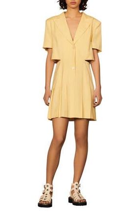 Sandro Lilirose Side Cutout Pleated Dress in Yellow Lemon at Nordstrom Rack, Size 10 Us / 42 Fr
