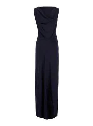 Antonelli Womens Long Dress Blue Satin