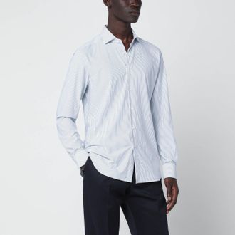 Xacus White striped Tailor Fit shirt