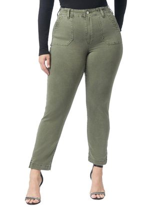Paige Paige Crush Crop Pant Vintage Ivy Green Utility Straight Jean