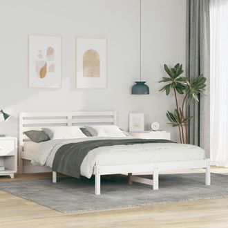Berkfield Home with Headboard White 140 x 210 cm Solid pine wood
