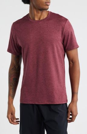 Zella Dynamic Crewneck T-Shirt in Burgundy Tannin at Nordstrom, Size Medium