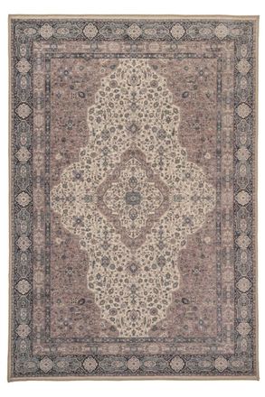 Kukoon Beige Medallion Washable & Non Slip Distressed Living Room Area Rug | Size: 200 cm x 290 cm