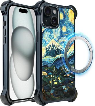 OEM Funda Ibizu Dropguard Ultra Para Iphone 15 Plus Con Magsafe, Dise&ntilde;o De Van Gogh Y Noche Estrellada