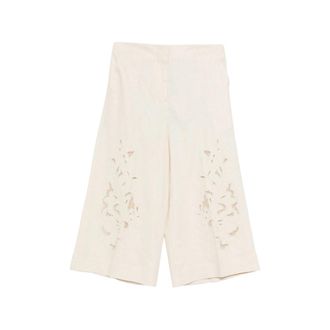 Twinset Floral-embroidered Culottes