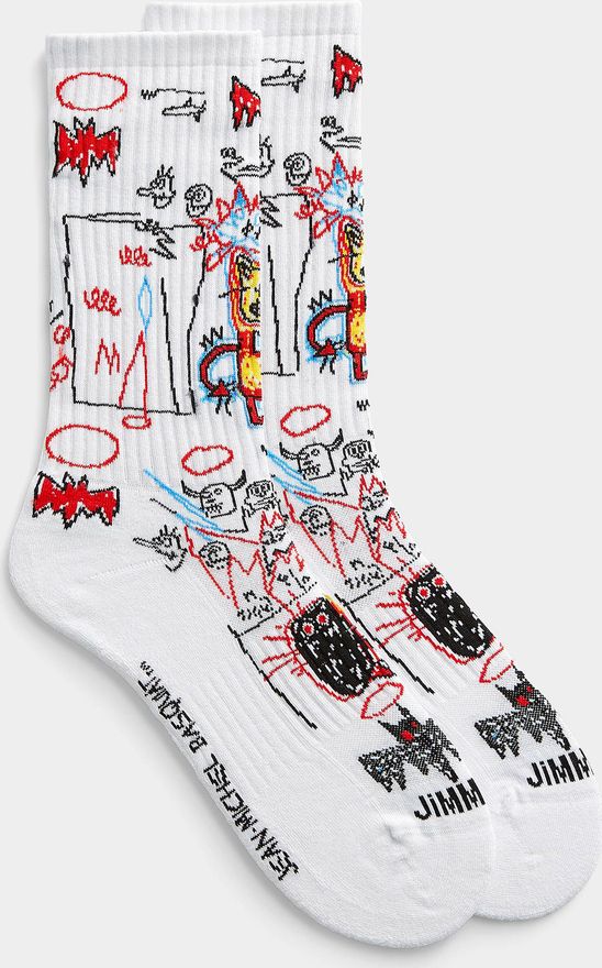 Mens Basquiat Batman ribbed socks
