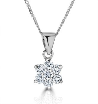 The Diamond Store 0.25ct G/vs Diamond and 18K White Gold Pendant Necklace - FR27-47XUY