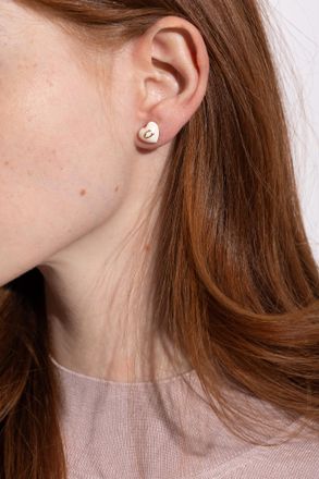 Coach Heart-shaped Earrings, Womens, Cream