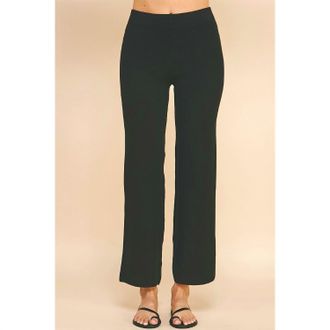 Pinch Design Straight Leg Sweater Pants In Black