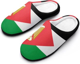 Generic Emblem of Palestine Palestinian Flag Slippers Men Winter Warm Cotton Anti-Slip Indoor Slip-Ons House Shoes