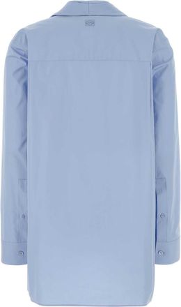 Loewe Womens Cotton Poplin Shirt Blue
