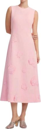 LEO LIN Cleo Appliqu&eacute; Sleeveless Midi Dress In Blush Pink