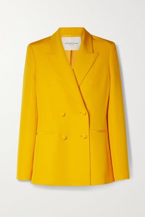 Lafayette 148 New York Blazer Doppiopetto In Misto Lana E Seta - Giallo