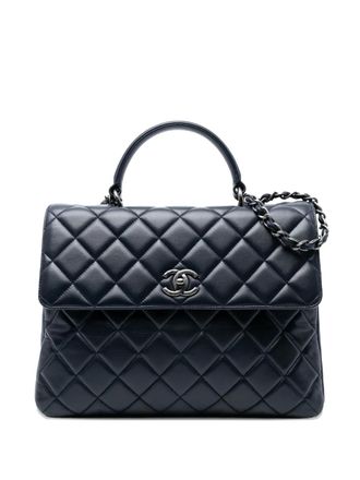 Chanel 2015-2016 Large Lambskin Trendy CC Top Handle Flap satchel - women - Lambskin - One Size - Blue