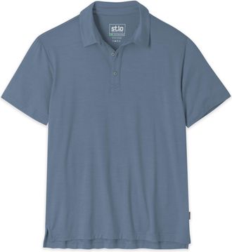 Stio | Mens Alpin Lightweight Merino Polo Shirt Short Sleeve, Size Extra Large in Vintage Indigo