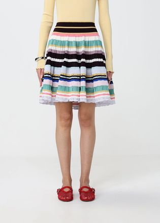 Alaia Minigonna A-line in maglia di viscosa a righe multicolor