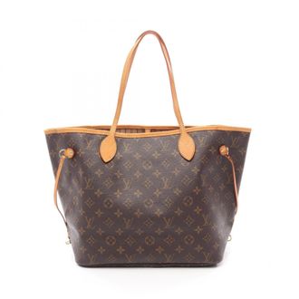 Louis Vuitton Brown Coated Canvas Leather Handbag Tote Bag (Pre-Owned)