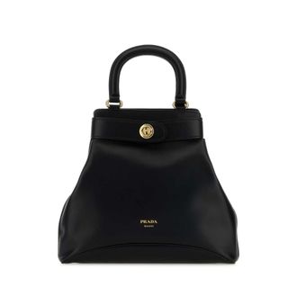 Prada Black Leather Medium Rada Carey Handbag