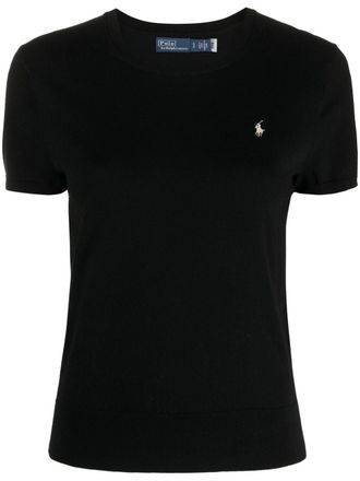 Polo Ralph Lauren logo-embroidered knitted T-shirt - Black