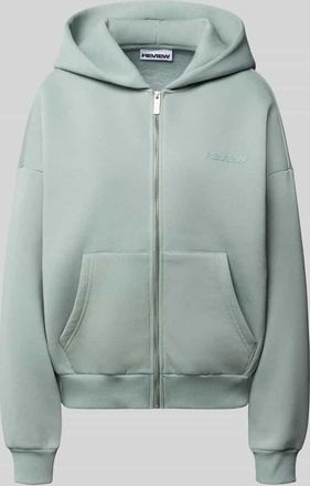 Review Sweatjacke mit Logo und K&auml;nguru-Tasche in Bleu, Gr&ouml;&szlig;e XL