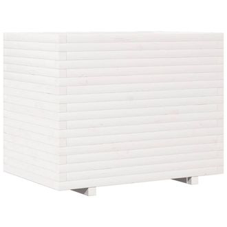 Berkfield Home Garden Planter White 90x60x72.5 cm Solid Wood Pine
