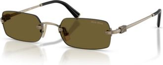 Miu Miu MU B50S 26C09Z Zonnebrillen - Dames - Zonnebrillen - Geel - 52 MM - Accessoires