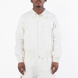 Ferragamo Standing Collar Zipped Linen Jacket, Brand Size 52 (US Size 42)